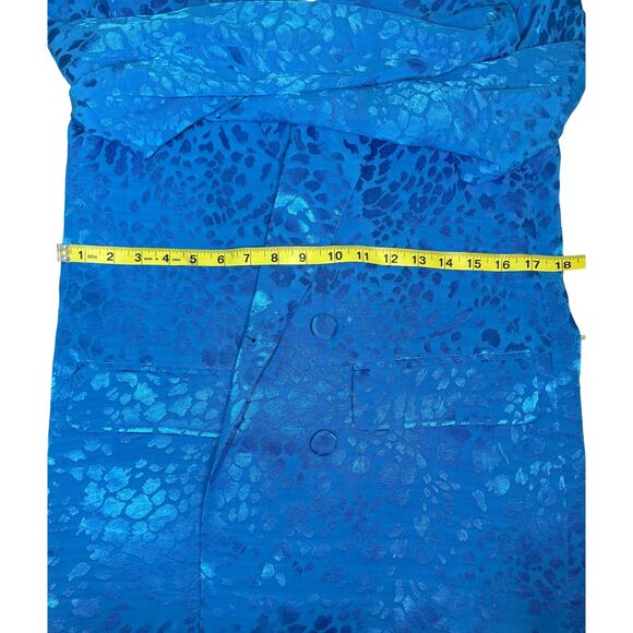 🧿 ZARA Blue Leopard Jacquard Blazer – XS (Oversized, NWT!) - Picture 8 of 10